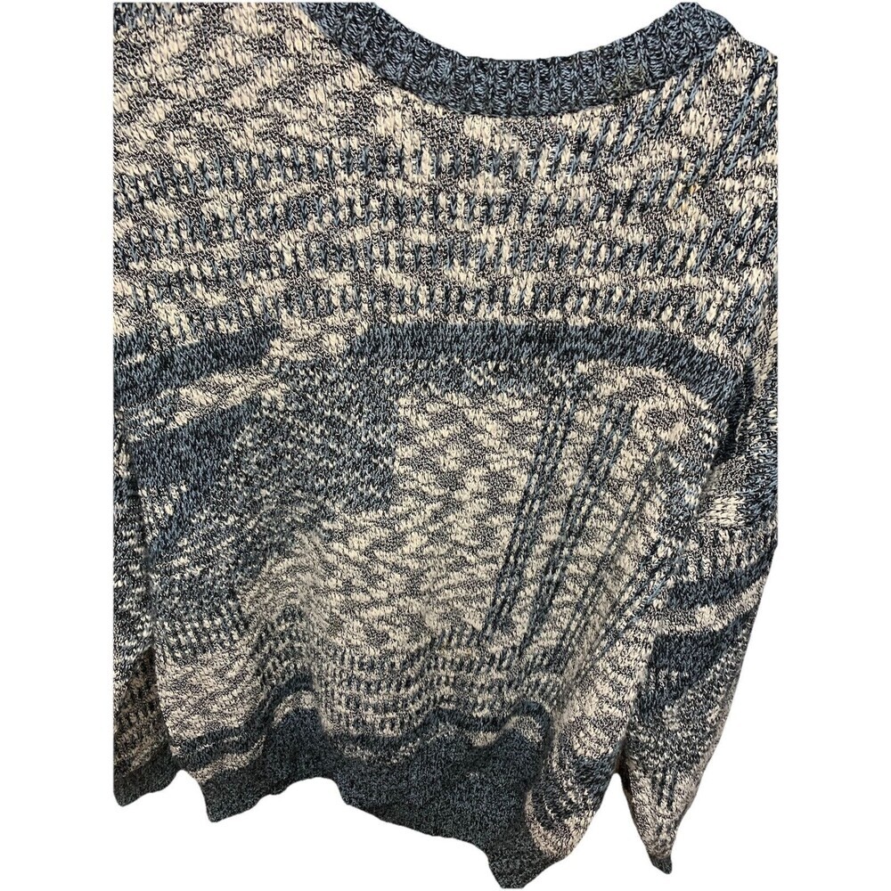 Vintage Michael Gerald 90s pullover sweater gray and white geometric pattern - Picture 4 of 6